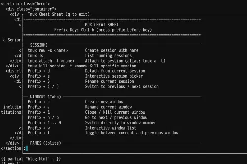Tmux Cheatsheet Popup